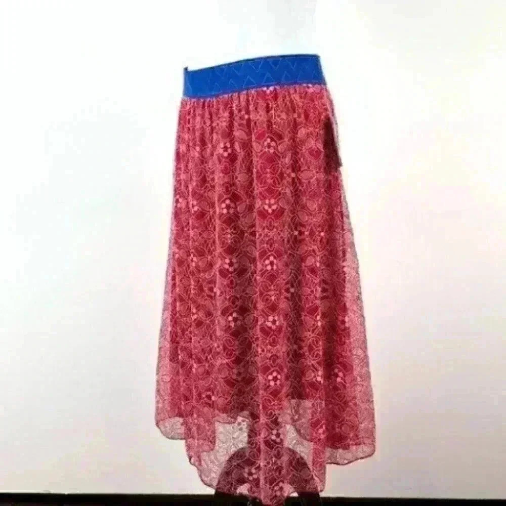 Lularoe Lola skirt L 12-14 elastic waist high/lo - Picture 6 of 9